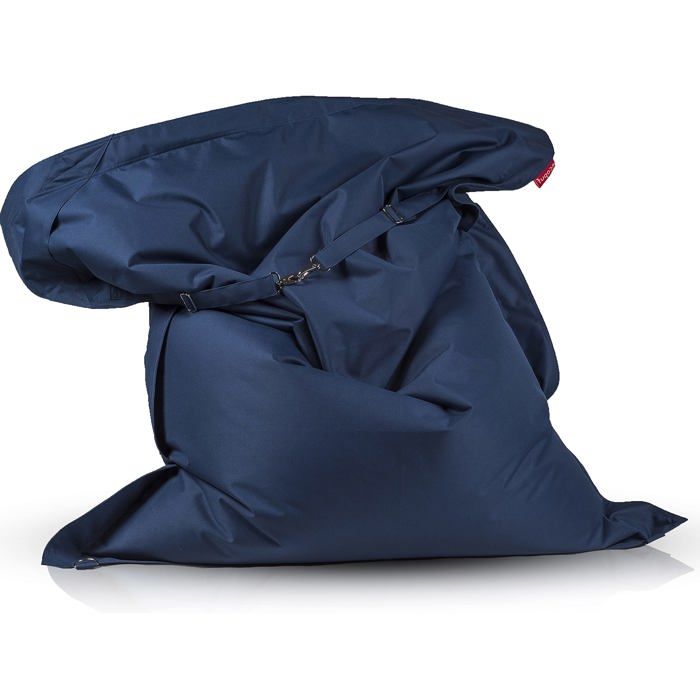 Pouf coussin géant avec sangles siège rembourré en polyester imperméable assise confortable EPS intérieur extérieur Bleu Nc8 M