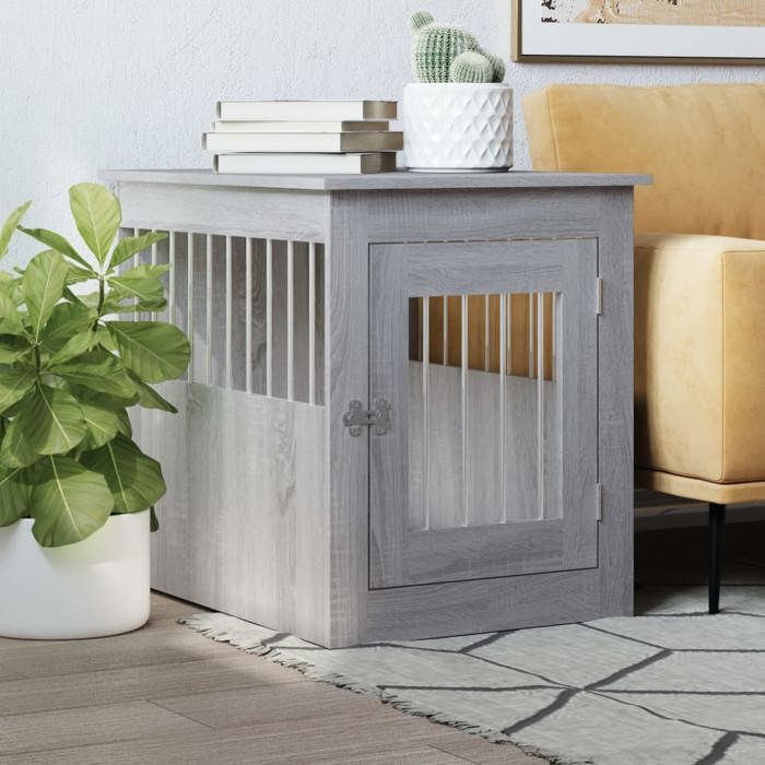 SALE 2026 niche pour chien polyvalente jouerr Gris - Meuble de cage pour chiens sonoma gris 55x75x65cm PRO450238854