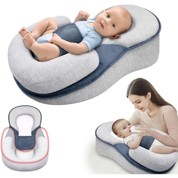 Berceau Anti-Reflux Chaise Longue Anti-Reflux pour bébé avec Sangle de sécurité Coussin de Repos réglable55 cm x 40 cm x 30 cm