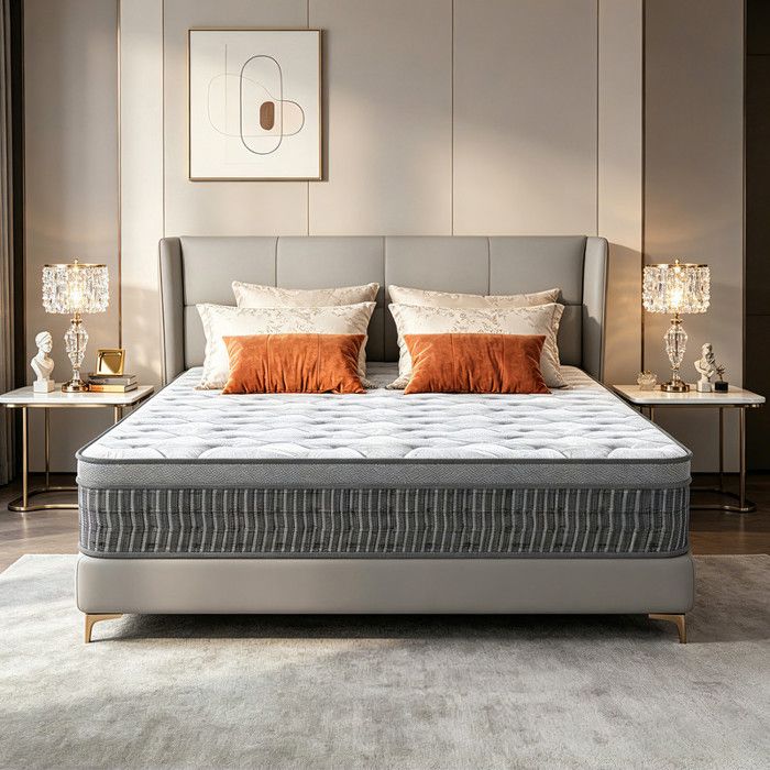 Matelas Mémoire de Forme 160x200 cm Épais 26cm Mi-Ferme Indépendant Couchage Soutien Optimal Haute Résilience Respirant