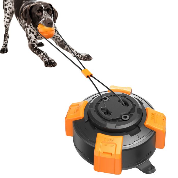 Jouet pour chien à ventouse puissante - Jouets stimulants pour chiens - Jouet de tir à la corde pour chien (Orange)