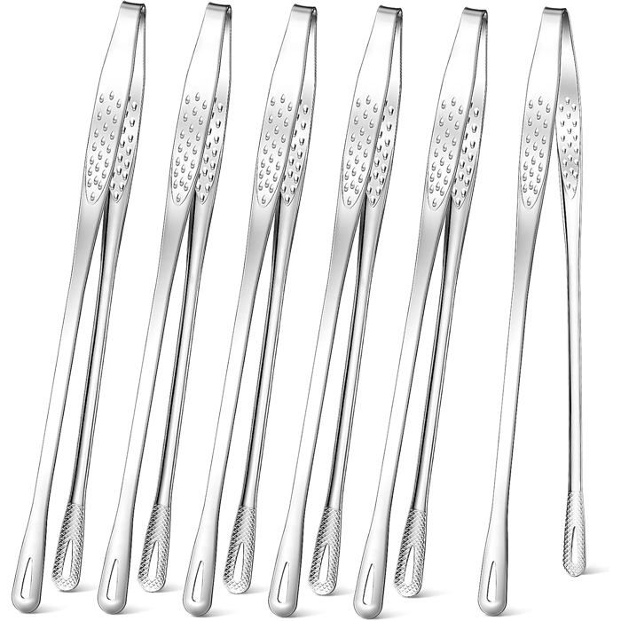 Lot de 6 pinces de barbecue coréennes en acier inoxydable de 27 cm - Pinces de barbecue japonaises pour la cuisson ustensiles de c