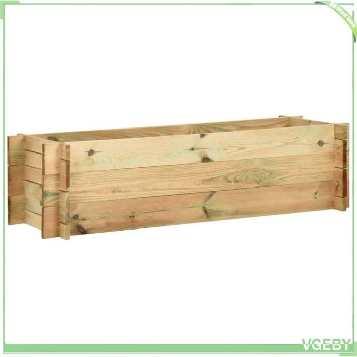 Jardinière surélevée - FAFEICY - 43349 - Bois de pin imprégné - 120 x 40 x 32 cm - Vert