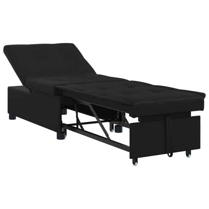 Canapé-lit convertible - vidaXL - tissu microfibre - noir - pour 1 personne - 194 x 67 x 82 cm(hjs18f6865)