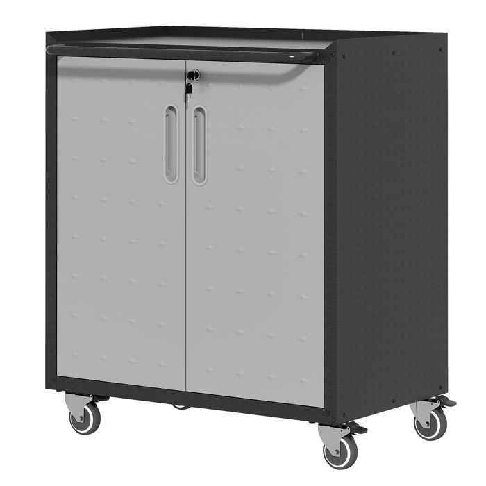 Armoire de rangement métallique - Dimensions 75x42x88 cm - Étagères réglables - Roulettes pivotantes verrouillables