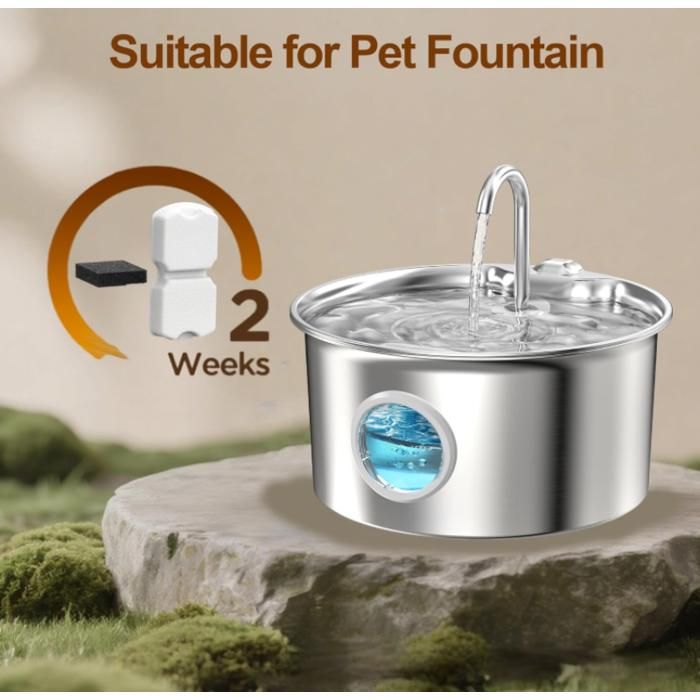 12 Fontaine a Eau Chat Filtre: Fontaine à Eau pour Chat INOX Filtre - Fontaine a Eau Filtre-Filtrer Les Impuretés et Adoucir leau