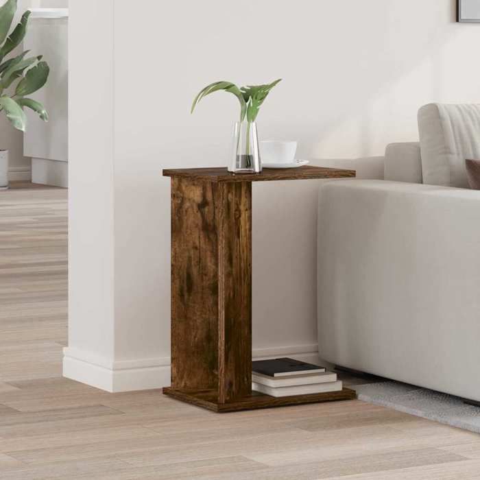 Table dappoint - MAISON EXCLUSIVE - 35 x 25 x 50 cm - Chêne fumé - Bois dingénierie - Rectangulaire