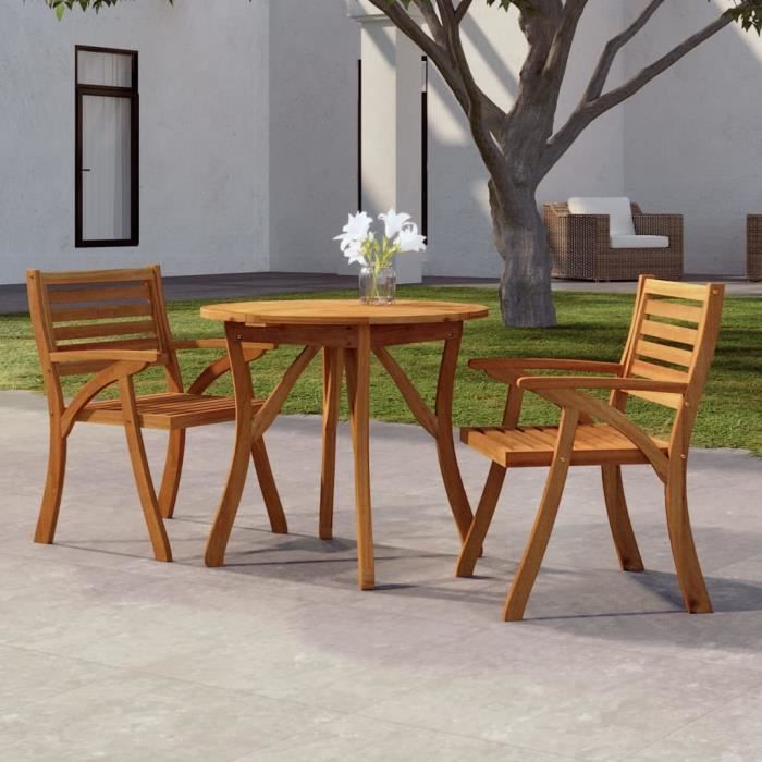 AKO Table de jardin Ø 85 cm Bois dacacia solide-AKO7394667433138