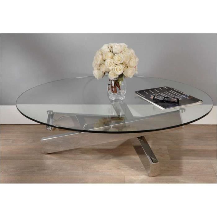 Table Basse Ronde En Verre Design Dimensions Achat Vente