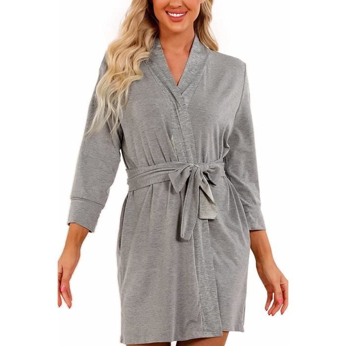 Peignoir Femme Coton Kimono Grande Taille Robe de Chambre Peignoir Courte Peignoir de Bain Femme Coton Robes de Chambre A116 Cdiscount Maison