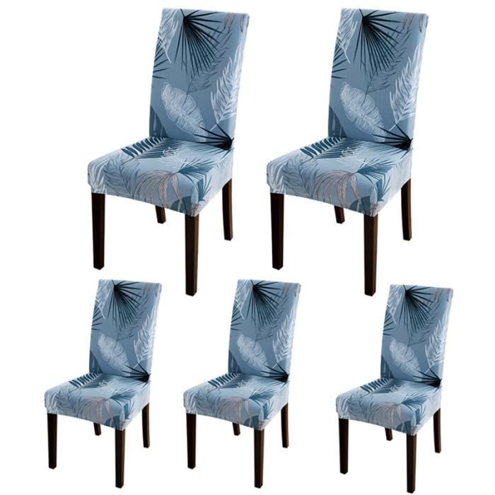 Housse de Chaise - Couverture Extensible - Bleu - Lavable - Universelle - Protection contre les taches
