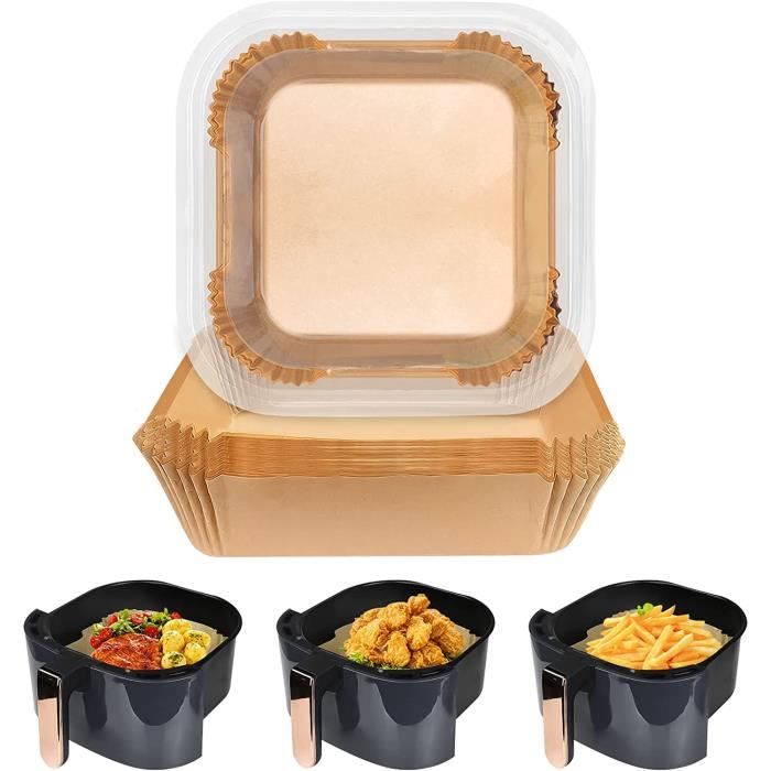 Papier Cuisson Air Fryer. 100 pièces de Papier Air Fryer de 16-20 cm Rond Extra Épais Antiadhésif et Imperméable accessoires air fryer chaud Papier sulfurisé pour friteuse à air chaud Sans BPA