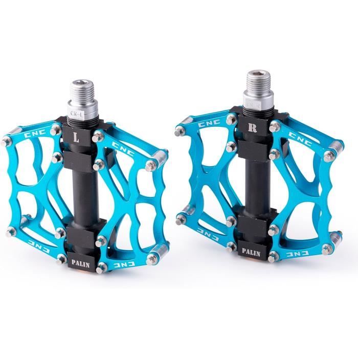 P dales Plates VTT Marque Mod le Bleu Noir 12 Clous