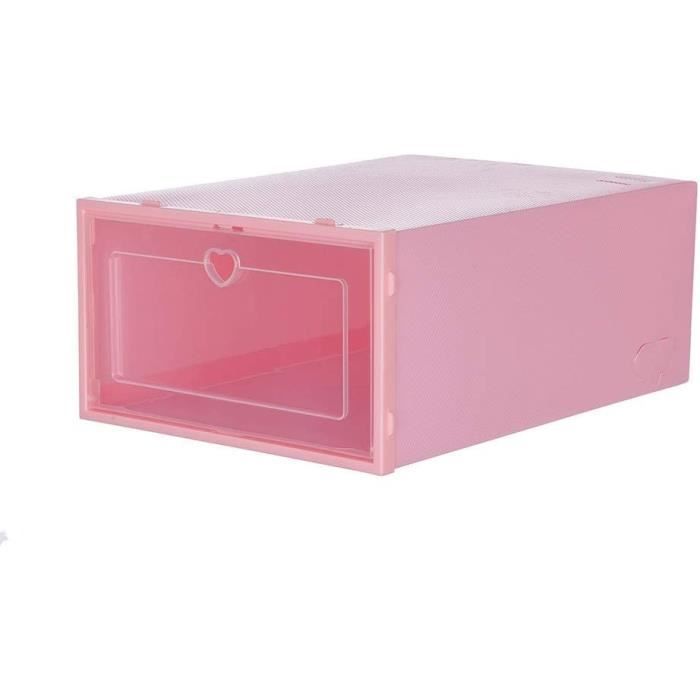 Boîte de Rangement de Chaussures Pliable 4 Niveaux Portes Transparentes Magnétiques Roues Universelles Verrouillables pour Baskets Jouets Blanc