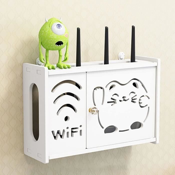 Jeanny Rangement pour Routeur WiFi Support Box Internet Rangement Box Internet Rangement Bureau