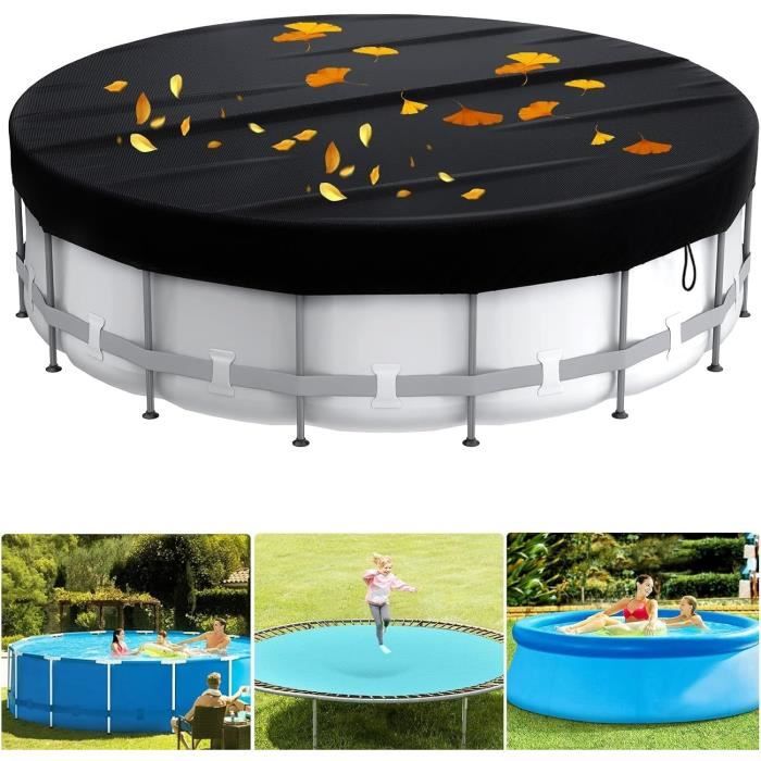 Bâche De Piscine Ronde 6,20 M - Pour Diamètre 5,60 M, Polyéthylène 140 G/m², Traitement UV, Câble Inclus