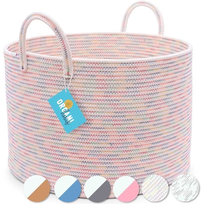 Paniers De Rangement Tissés Personnalisés Avec Nom - Panier Vêtements Et Jouets Bébé 30x15x9cm