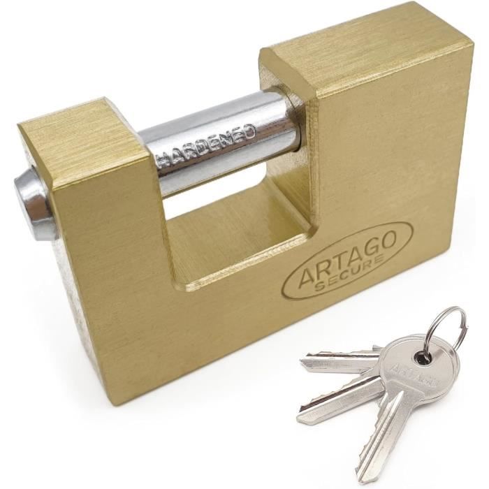 Cadenas Rectangulaire Amig En Laiton - Modèle 5, 60 Mm Avec Barre En Acier