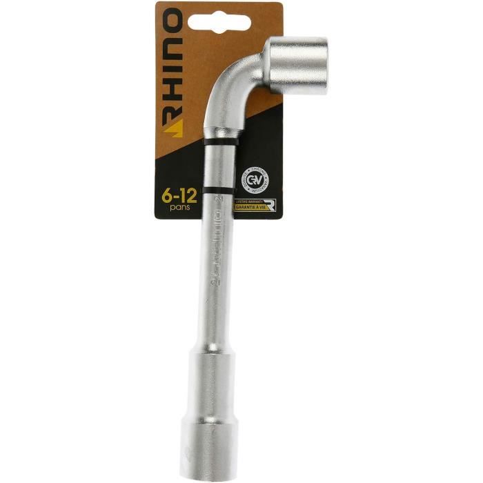 RHINO - Clés tubulaires et à Pipe, Clé à Pipe débouchée 13 mm - Diamètre 13 mm - Empreinte 6/12 pans - Fabriqué en Acier (Chrome Vanadium) - Garantie à Vie - Plusieurs Tailles Disponibles