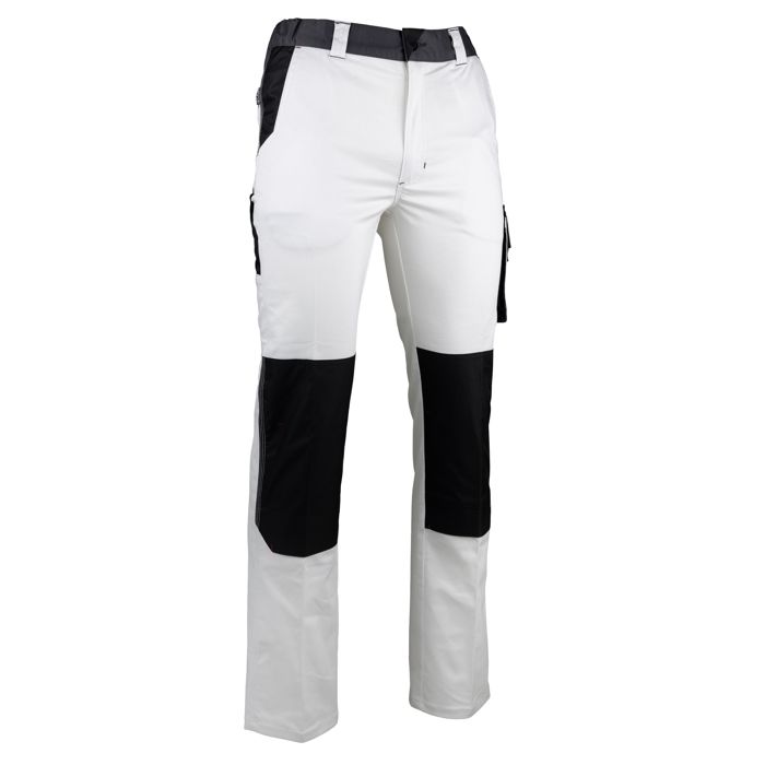 Pantalon de travail VAISSEAU multipoches blanc/gris T38 - LMA LEBEURRE - 1850-T38