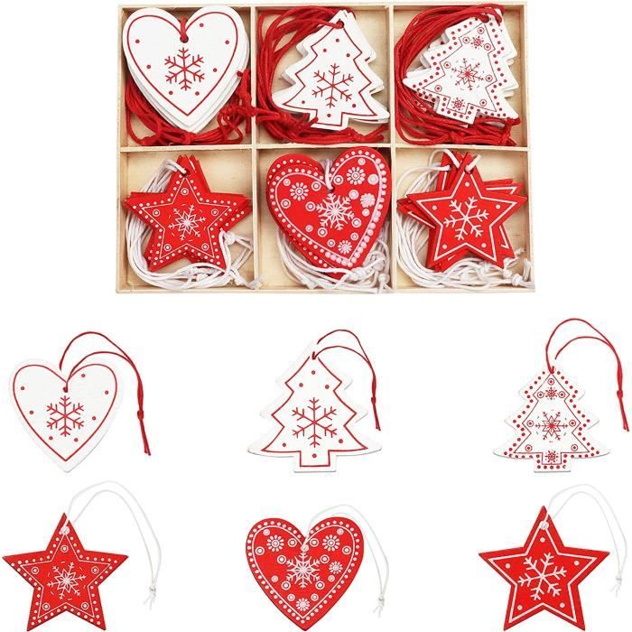 Suspension Sapin de Noël en Bois (30 Pcs) Décoration Sapin de Noel 6