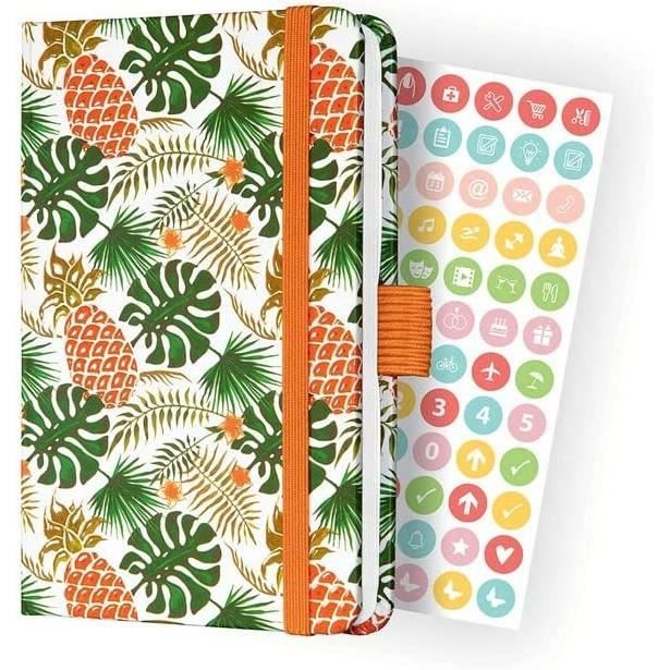 Agenda Semainier 2024 Jolie – Format Poche 9,5x15 Cm, Couverture Rigide, Motifs Fleuris, élastique Et Stickers Inclus
