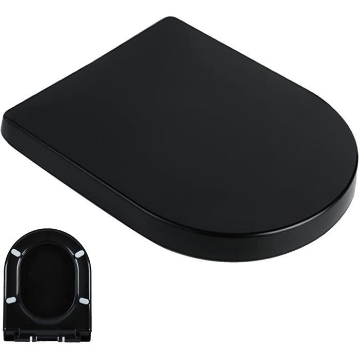 Abattant wc noir top avec frein de chute