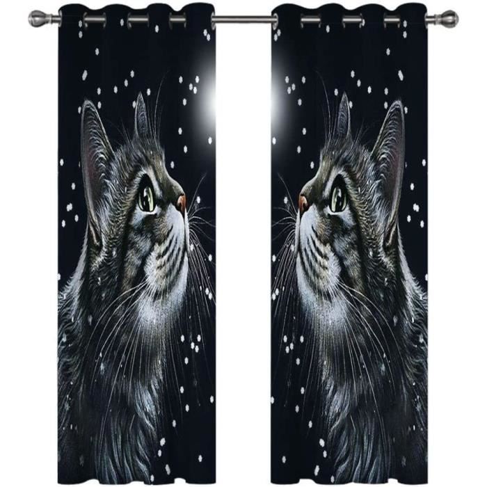 THYUNQ Rideau Occultant, Motif Feuille - Rideaux Thermiques Imprimé Pour Salon Chambre Fenetre, Lot De 2 Rideaux Et Draperies Intérieurs à Oeillets, 140x240 Cm (L X H