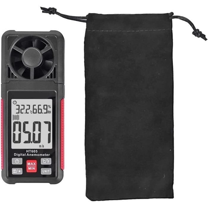 Anémomètre Numérique Portable - Mesure de Vent et Température, MAX/MIN Anémomètre Numérique Portable - Mesure de Vent et Température, MAX/MIN