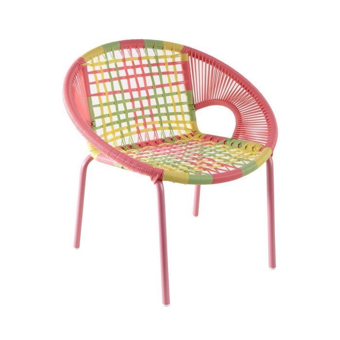Fauteuil enfant multicolore en polyrésine et métal laqué Fauteuil enfant multicolore en polyrésine et métal laqué