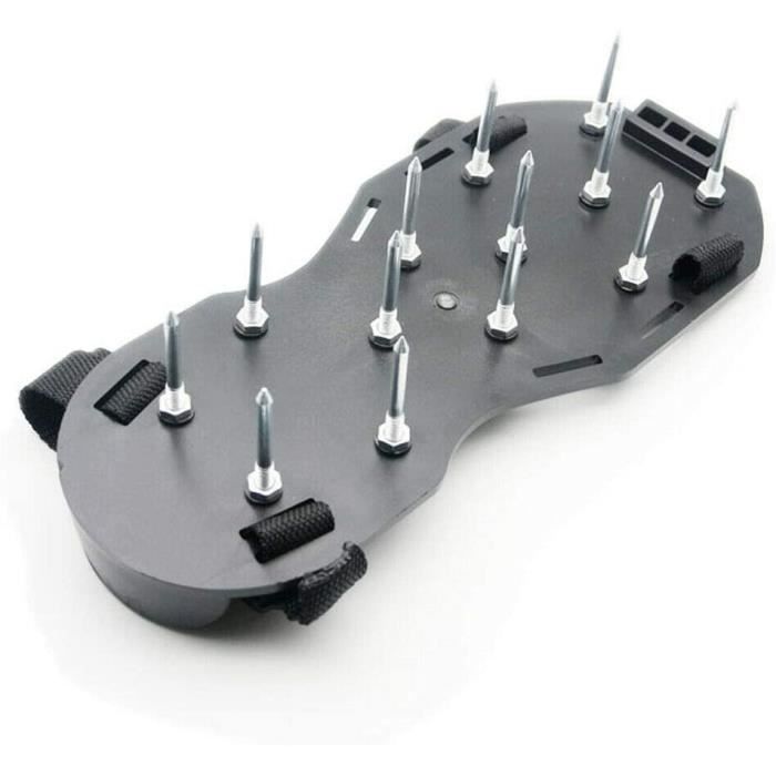 Sandales Aérateur Pour Pelouse - 26 Pointes Acier Inoxydable 4.5cm - Ajustables - Prêtes à L'emploi - Vert - 8