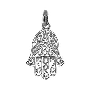Pendentif religieux - 1001 BIJOUX - Main de Fatma en Argent - Hauteur 18 cm - Largeur 15 cm