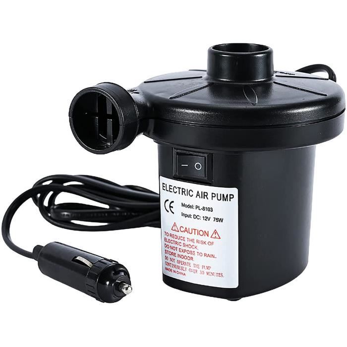 Pompe à Air Électrique Gonfleur Dégonfleur - AC 240V/DC 12V, 5K Pa Pompe électrique Avec 3 Buses Pour Matelas Camping, Sofa Gonflable, Matelas Gonflable, Piscine Gonflable
