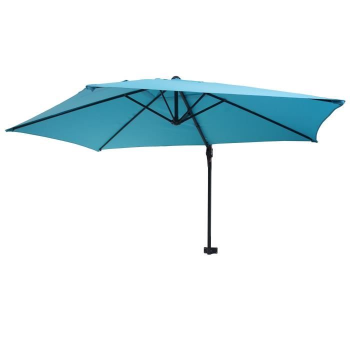 Parasol mural Casoria parasol deporte pour le balcon 3m inclinable