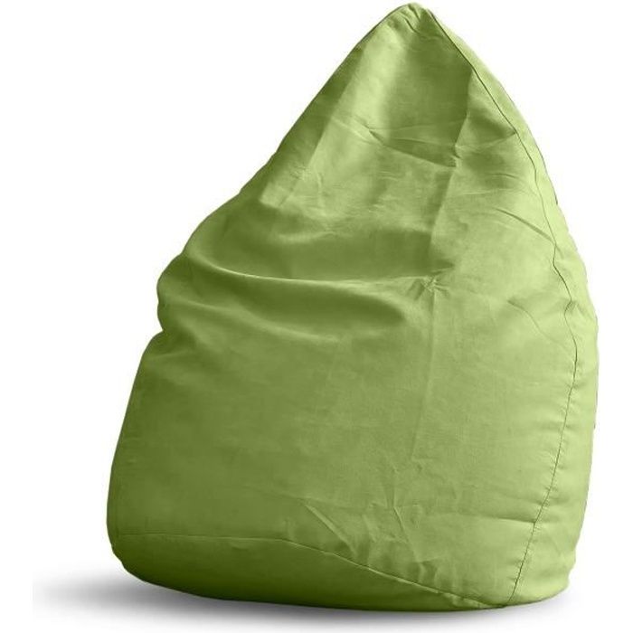 umaland pouf poire xl plus 220 l - ligne confort - fauteuil poire adulte et enfant pour salon - 65 x 80 cm- vert