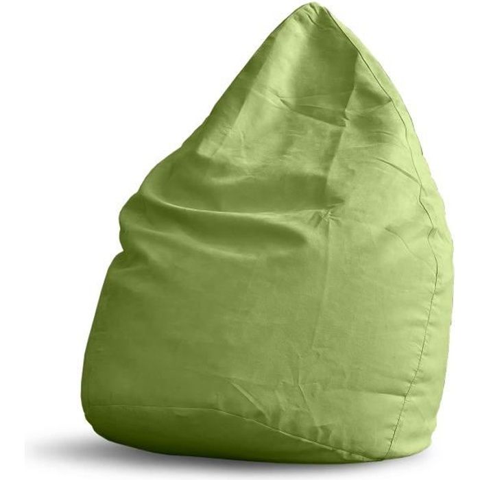 Pouf Jin Atmosphera Vert Cèdre - Siège D'appoint Design Avec Structure Bois FSC, Tissu Oeko-Tex