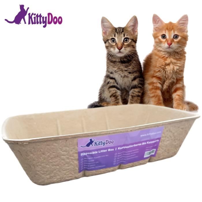 Kittydoo Lot De 3 Bac A Litiere En Papel Pour Chat Hygienique Sans Odeurs Et Impermeables Cdiscount Animalerie