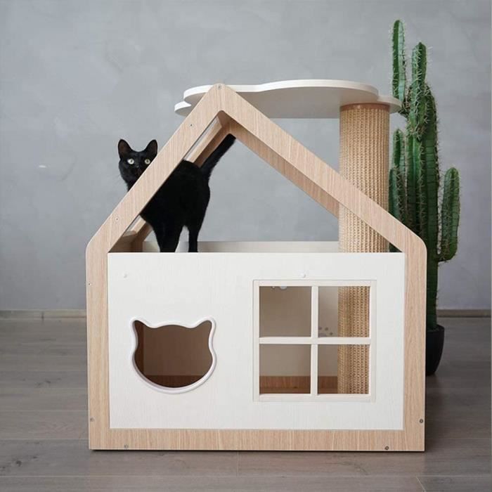 Maisons Et Domes Pour Chats Qurrong Maisonnette Chat Bois Maison Animaux En Bois Chat Mur D Escalade Abri Chiot Animal D Cdiscount Animalerie