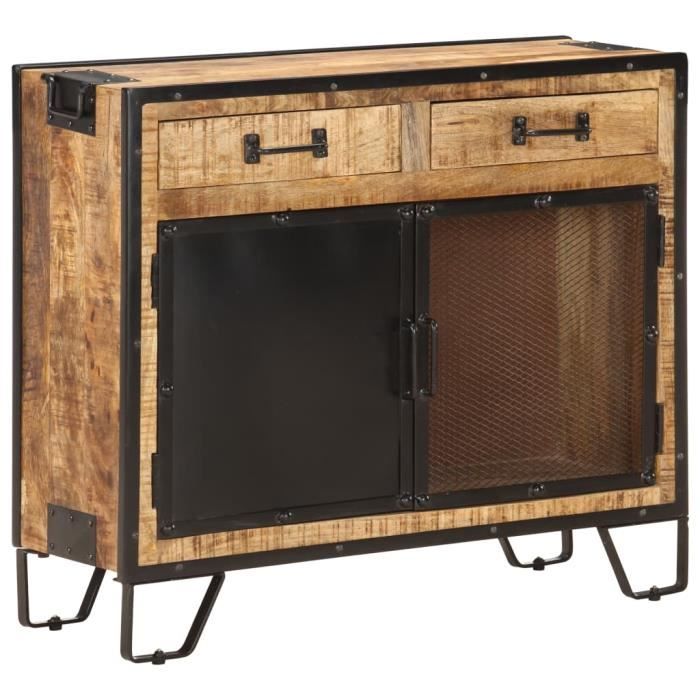 MMF® Buffet 80x31x71cm Bois de manguier massif brutCommode Buffet bas bahut Meuble Salon FR1498