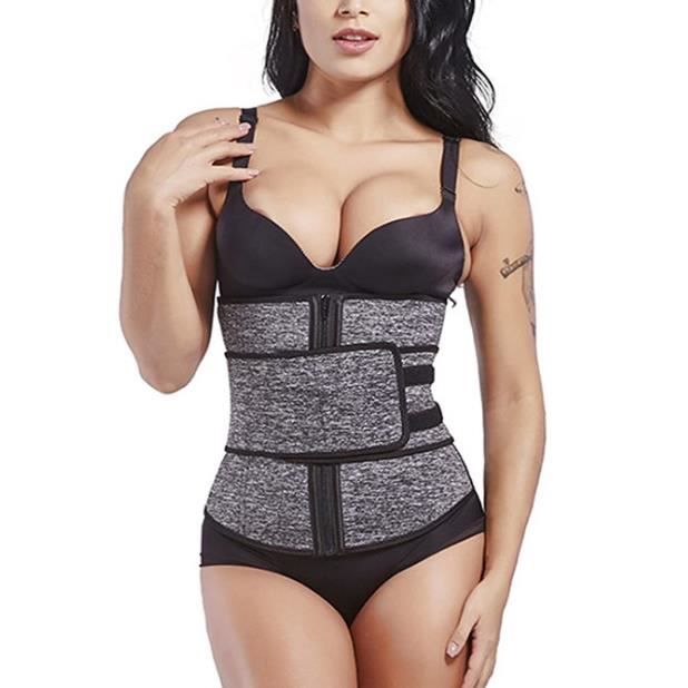 Ceinture de Sudation - Femme - Modèle M - Spandex - Gris - Corset Amincissant Invisible