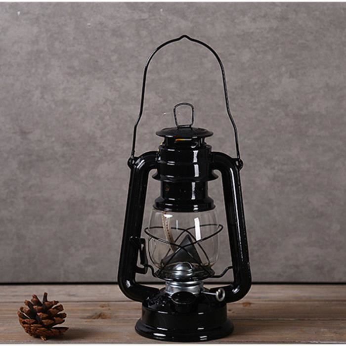 Lampe A Petrole Nostalgique Vintage En Fer Forge Eclairage De