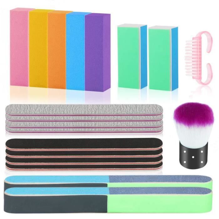 Bloc Polissoir Ongles, Lime À Ongles Professionnelle Limes À Ongles Polissage Ponçage Pour La Manucure - 19 Pcs