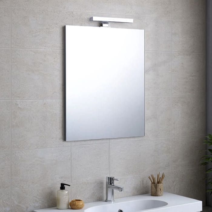 MIROIR DE SALLE DE BAINS AFFLEURANT RÉVERSIBLE 60X70 MÉTALLIQUE AVEC LAMPE À LEDS