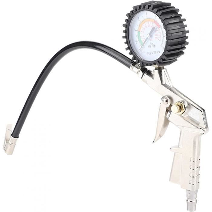 Pistolet à Gonflage Pneus Avec Manomètre 0-12 Bars - Jauge Précise Pour Voiture Moto Camion