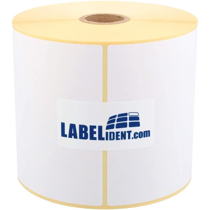 Labelident Lot de 300 étiquettes de transfert thermique sur rouleau Blanc 100 x 150 mm 