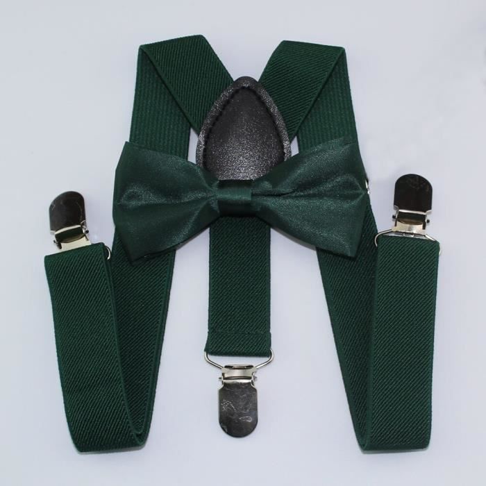 Ensemble Bretelles Et Nœud Papillon Janie And Jack - Taille 2T-3T (plaid Rouge Vert)