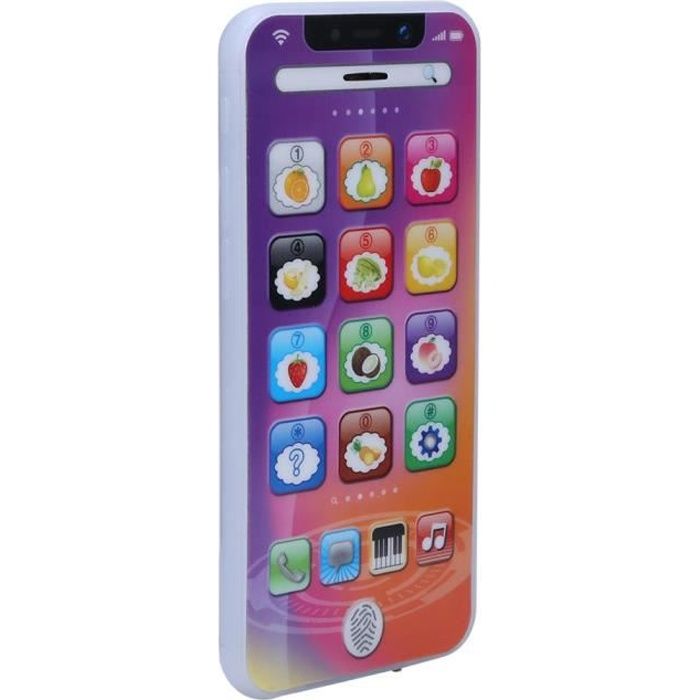 Aolso Téléphone Portable Jouet Pour Enfants, Telephone Bebe Jouet, Téléphone Enfant Jouet, Le Smartphone Éducatif, Machine D'apprentissage De L'anglais Téléphone Portable à écran(Noir B
