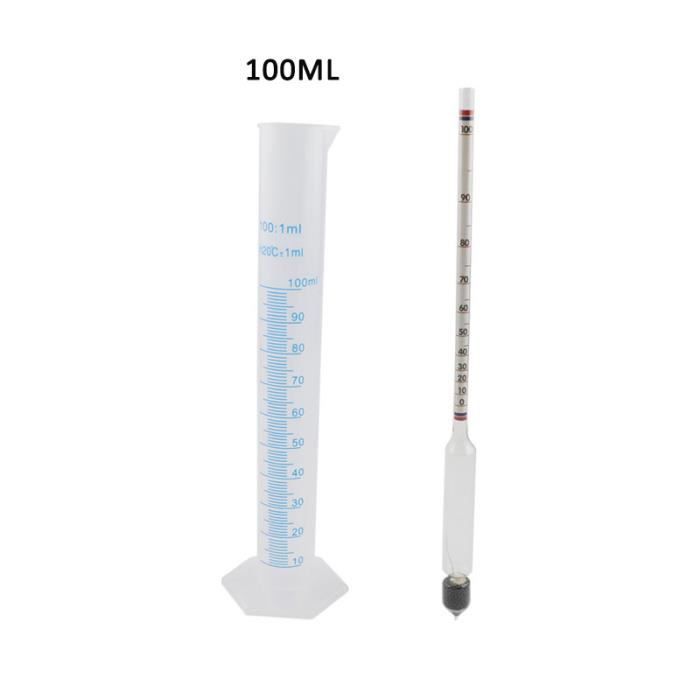 Lot De 3 Testeurs D'Alcool 0-100% + Thermomètre - Alcoomètre Précis En Boîte Bois