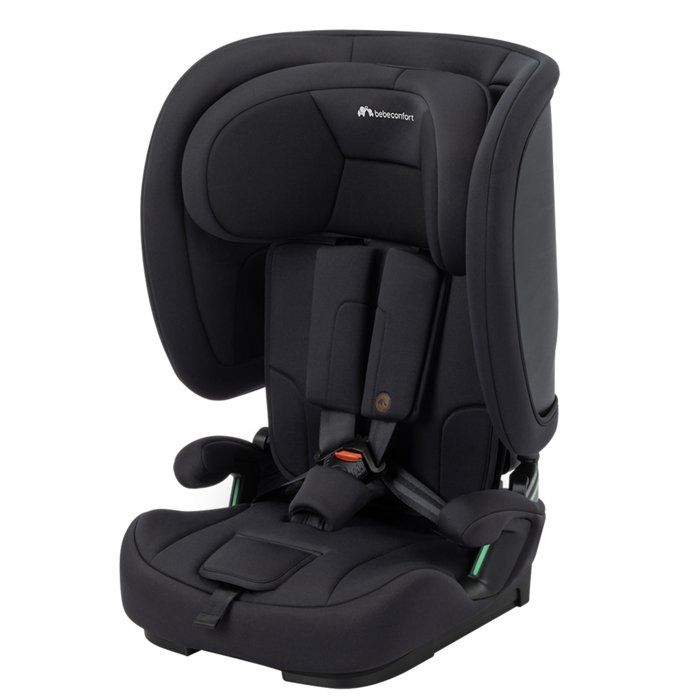 BEBECONFORT Ever & Go i-Safe siège auto réhausseur évolutif ceinturé pliable De 15 mois à 12 ans (76- 150cm) Full Black