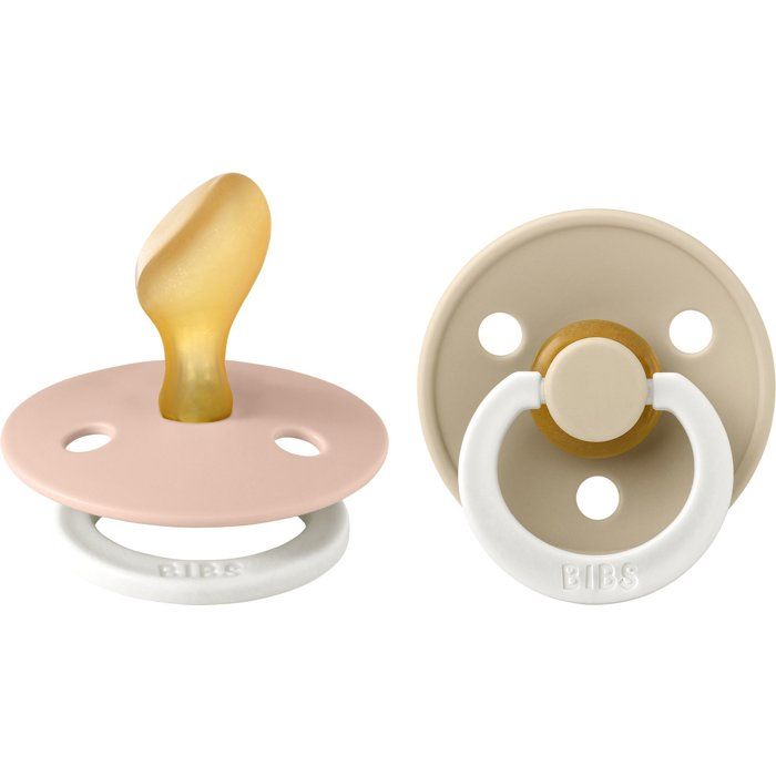 Sucette bébé - BIBS - Colour - Embout anatomique phosphorescent - Pack de 2 - Caoutchouc naturel - Taille 2 Blush Vanille